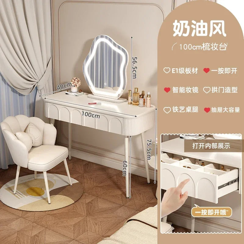 Simple Vanity Table Classic Vintage Drawer Storage Vanity Table European Modern Table Coiffeuse Maquillage Bedroom Furniture