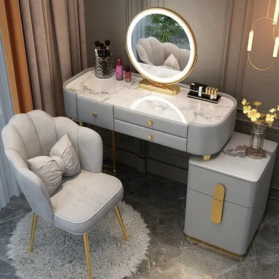 Wide Vanity Table with Storage Drawer