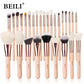 BEILI Pink Makeup Brush Set – Powder & Eyeshadow