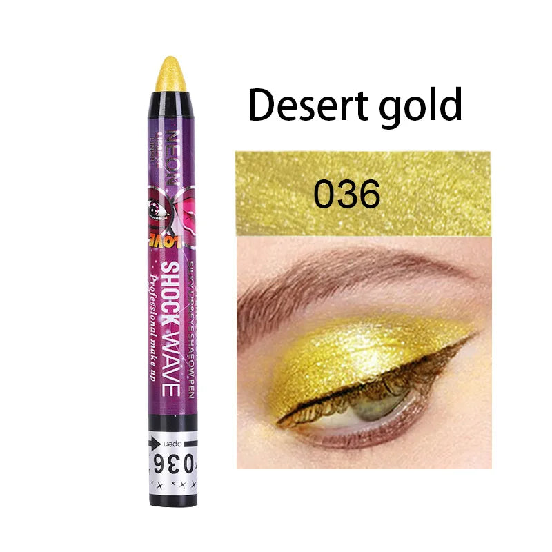 2 In 1  Eyeshadow Lipstick Stick Pencil Waterproof Glitter Matte Eye Shadow Makeup Pigment  Eyeshadow Pen