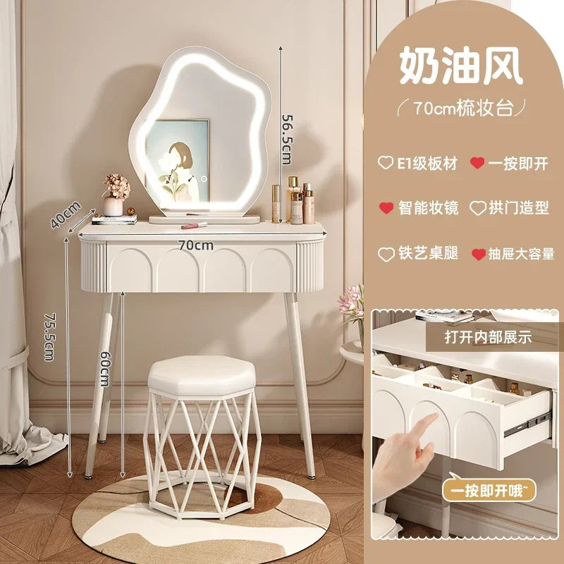 Simple Vanity Table Classic Vintage Drawer Storage Vanity Table European Modern Table Coiffeuse Maquillage Bedroom Furniture