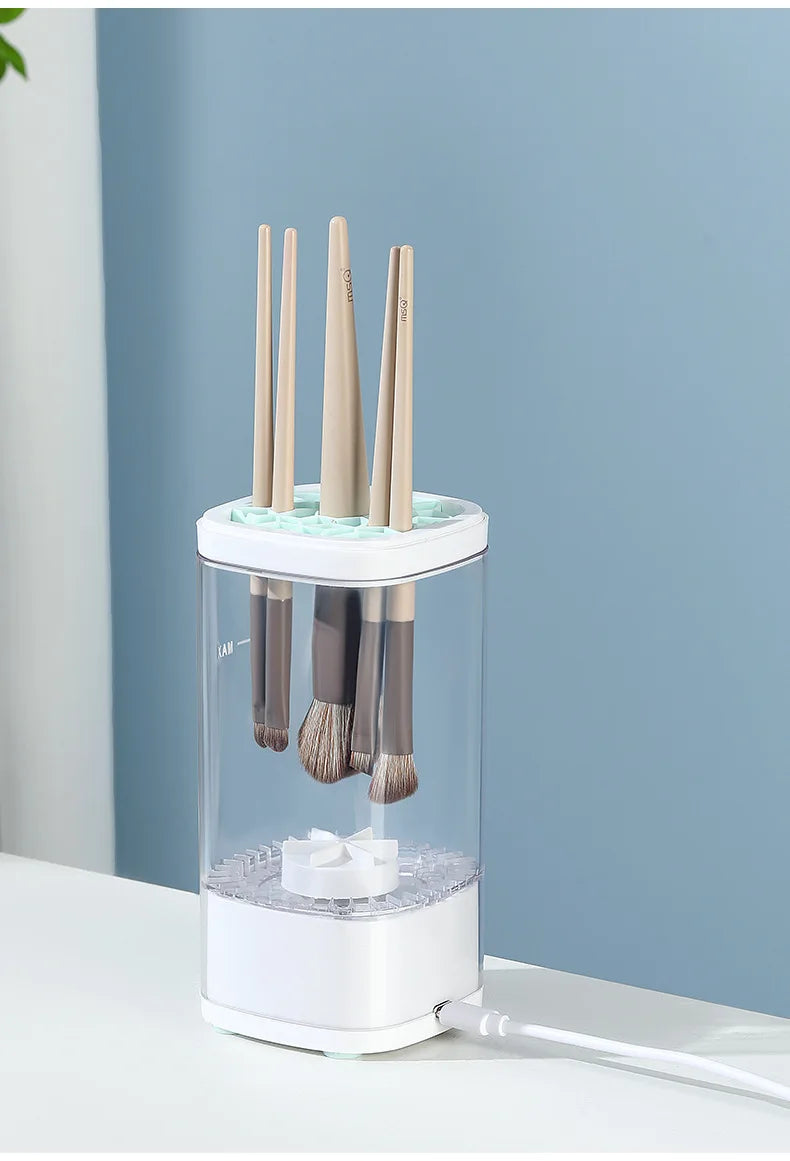 Automatic Makeup Brush Cleaning Machine Electric Cosmetic Tool with Storage Case for Powder Puff Sponge Lazy Beauty Essential