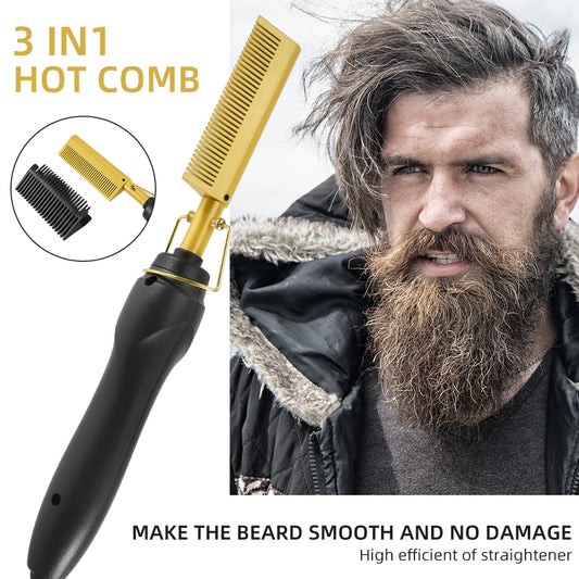 Hair Straightener Flat Iron – Wet & Dry Styling Comb Brush