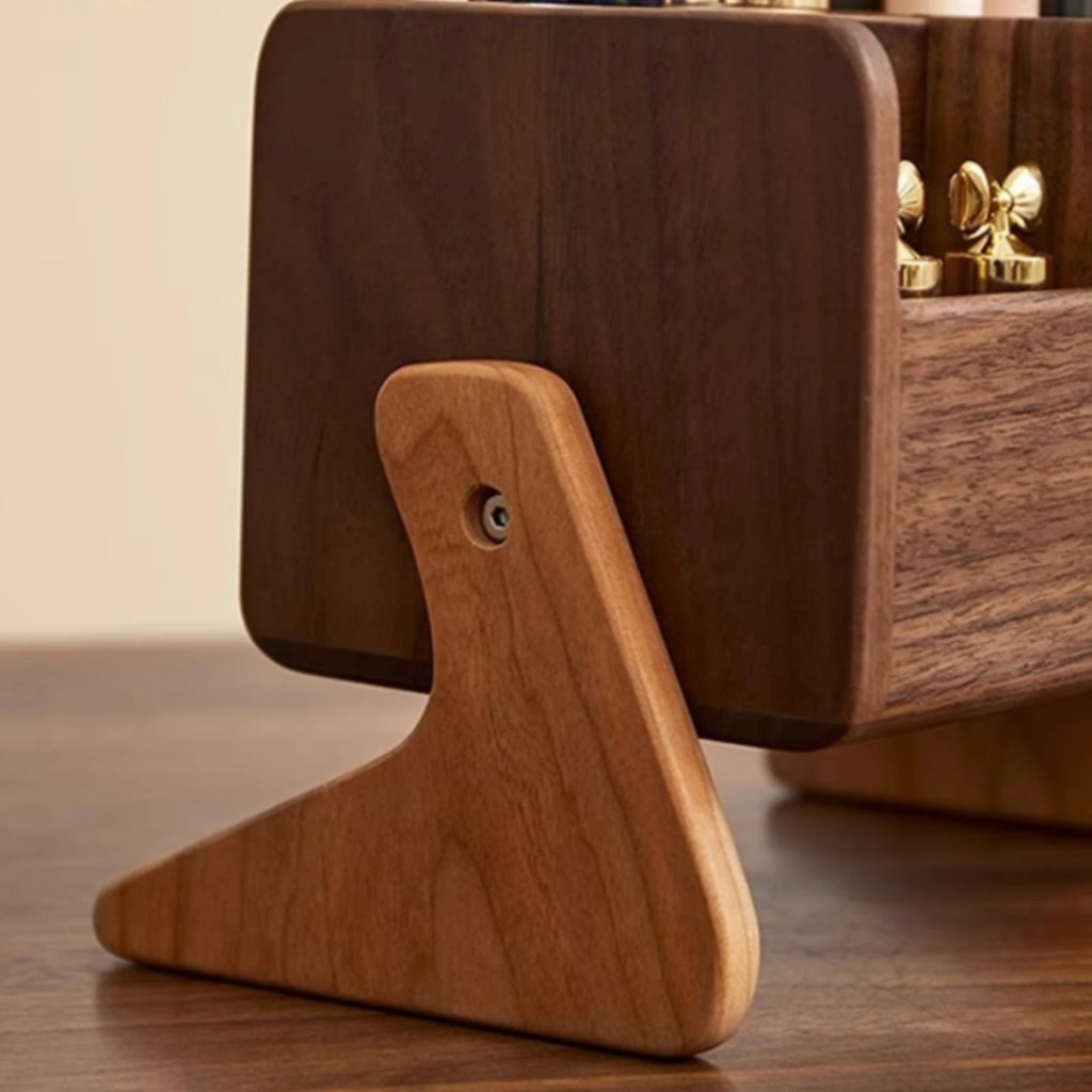 Wooden Cosmetic Storage Organizer with Compartments