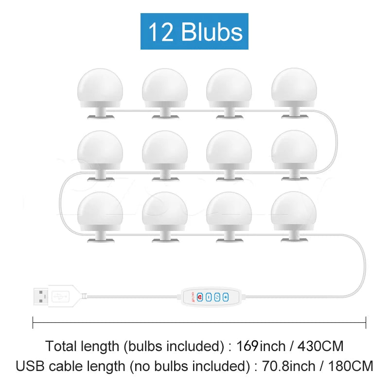 USB LED Vanity Mirror Light Kit
