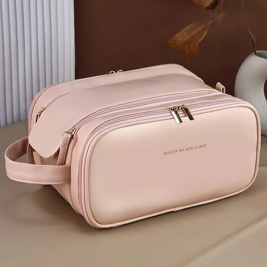 Double Zipper Makeup Bag – Large Capacity Travel Pouch