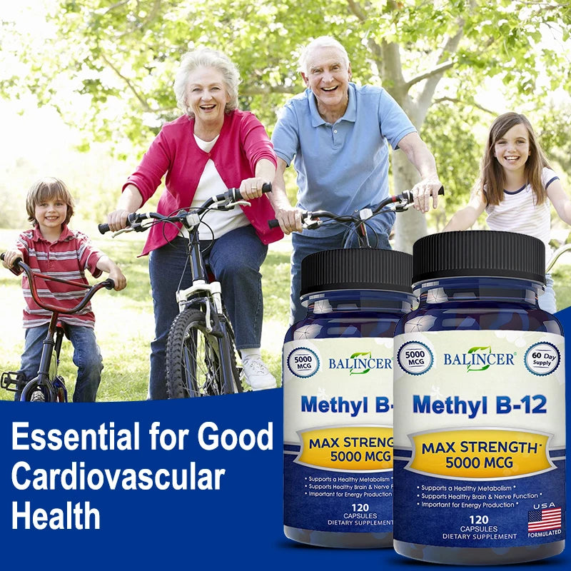 Vitamin B12 5000mcg – Energy, Brain & Heart Health Support
