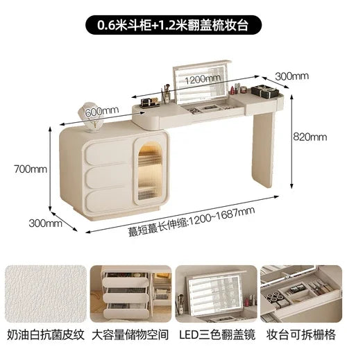 Bedroom Luxury Vanity Table Drawer Elegant Home Makeup Vanity Table Girls Multifunctional Comoda Pra Quarto