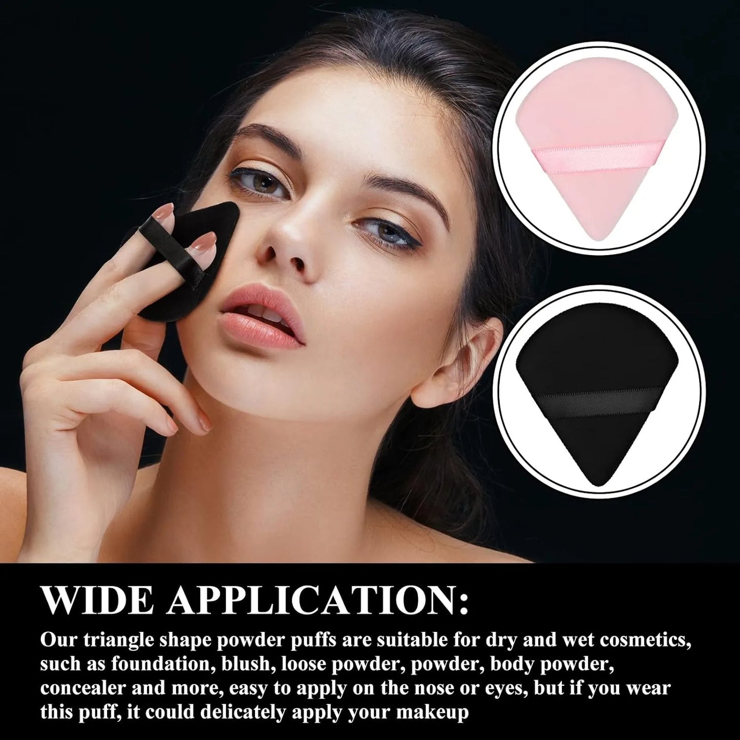 12 Pieces Powder Puff Triangle Face Makeup Cosmetic for Loose Powder Soft Body Washable Reusable Foundation Sponge Mineral Wet D