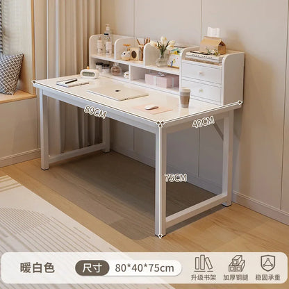 Simple Dressing Table Makeup Table with Storage Vanity Desk with Mirror and Led Lights Study Table Student Desk for Bedroom