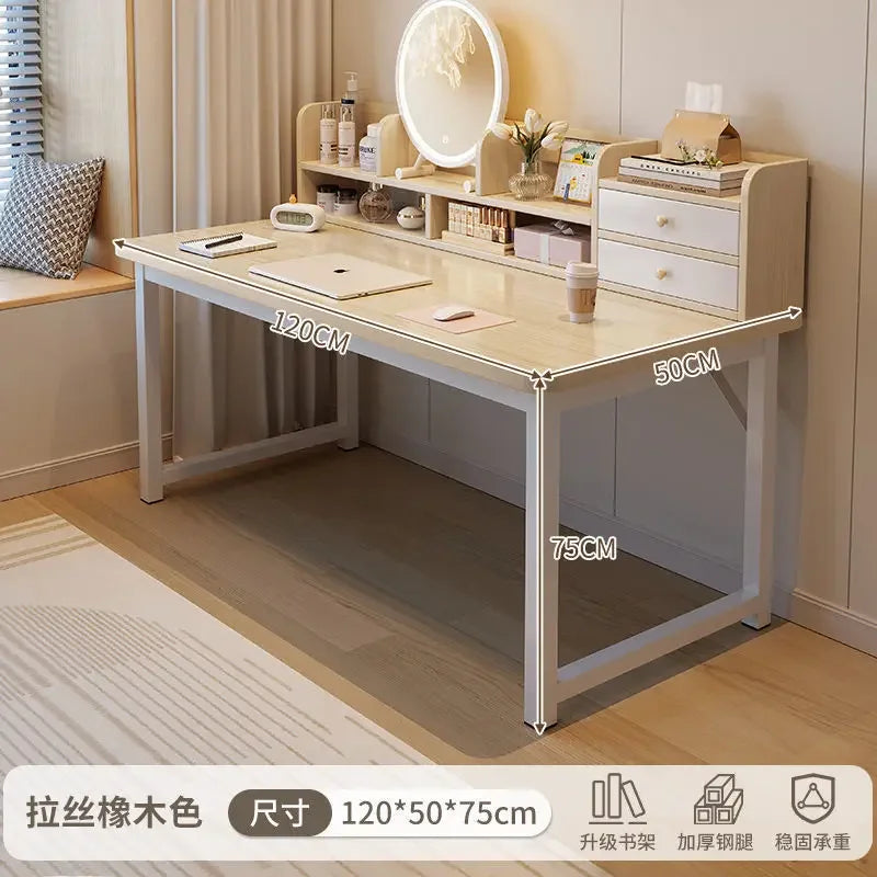 Simple Dressing Table Makeup Table with Storage Vanity Desk with Mirror and Led Lights Study Table Student Desk for Bedroom
