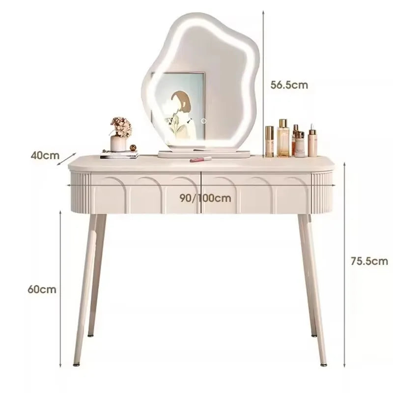 Simple Vanity Table Classic Vintage Drawer Storage Vanity Table European Modern Table Coiffeuse Maquillage Bedroom Furniture