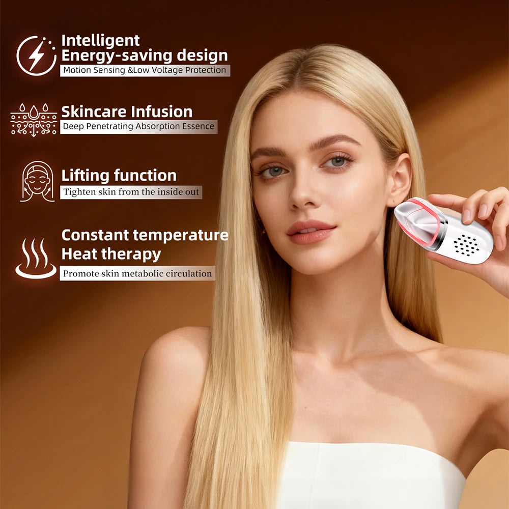 USB Microcurrent Facial Massager Hot Cold Skin Tightening Device