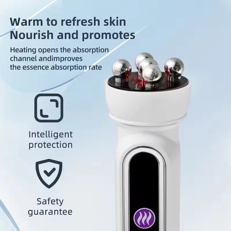 EMS LED Facial Massager With Heating And Rotary Phototherapy Function