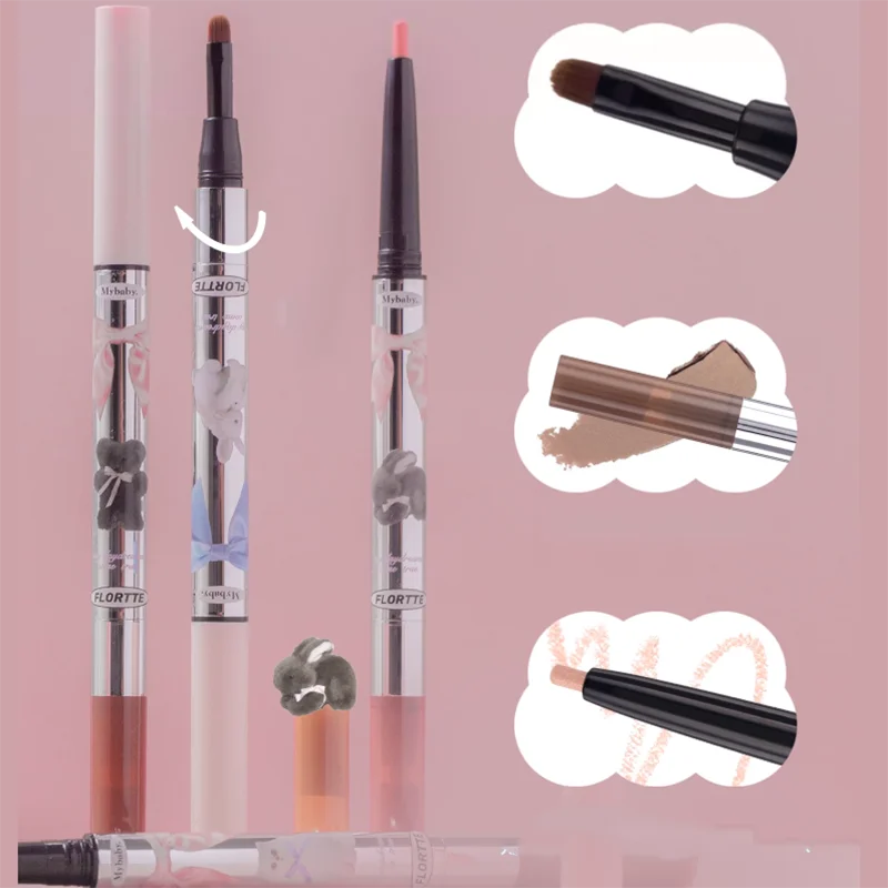 FLORTTE Double Head Silkworm Pen – Matte & Shimmer Shadow