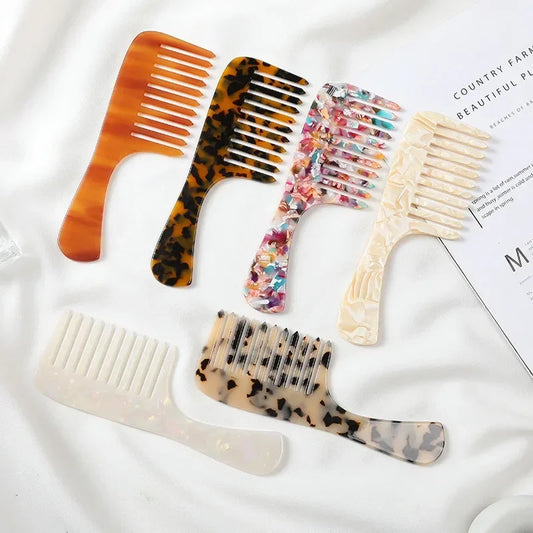 Wide Tooth Acetate Comb – Anti-Static Hair Styling Brush