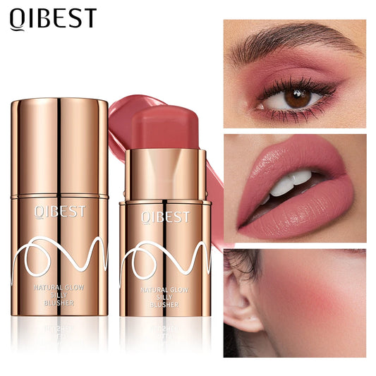 QIBEST Cream Blush Stick – Matte Multi-Use Face & Lip Tint