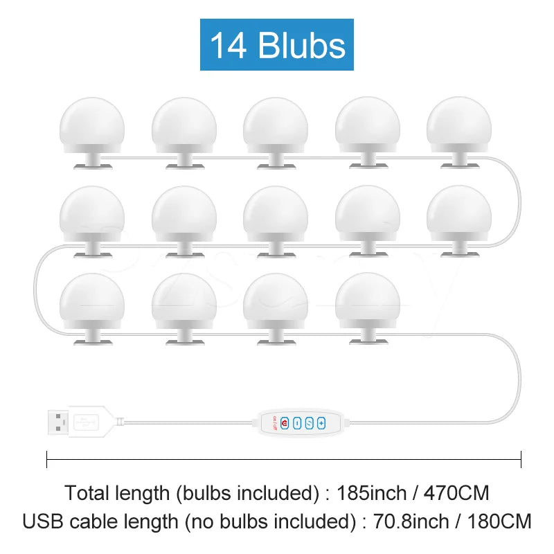 USB LED Vanity Mirror Light Kit