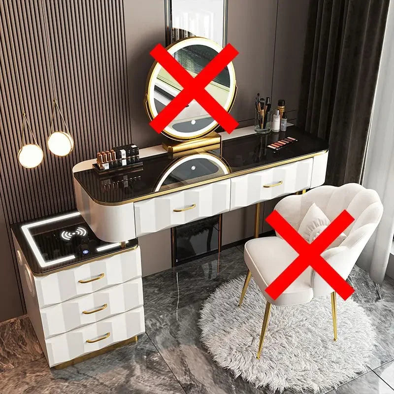 Vanity Desk with Wireless Charging & Bluetooth Speaker
