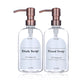 Clear Shampoo & Body Wash Dispenser Set – Stainless Pump