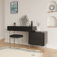 Luxury Makeup Vanity Desk with Mirror and Lights, Dressing Table with Stool Stainless Steel Legs 5 Drawers, Modern Makeup Desk