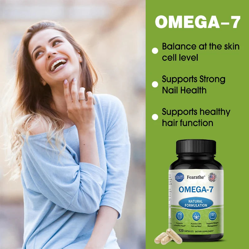 Omega 7 Fatty Acid Capsules – Heart, Skin & Hair Health