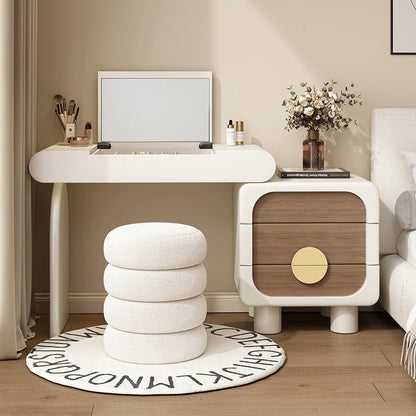 Makeup Glamour Vanity Table Storage Design Elegant Cream Style Dressing Table Modern Tocador De Maquillaje Bedroom Furniture