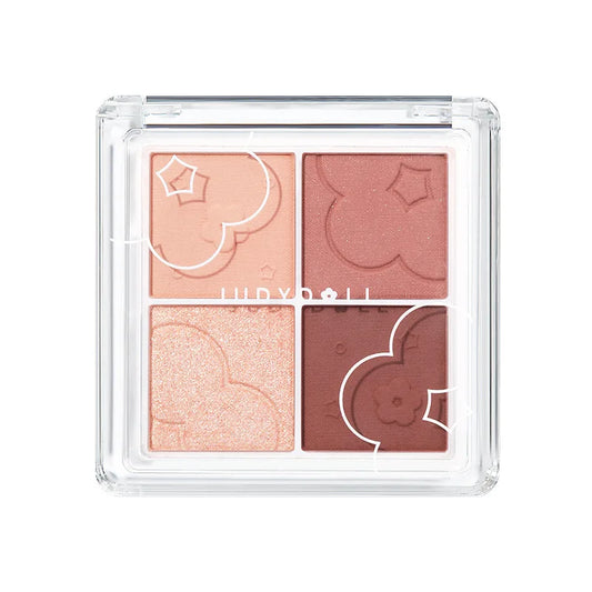 Judydoll 4-Color Eyeshadow Palette – Matte & Glitter Shades