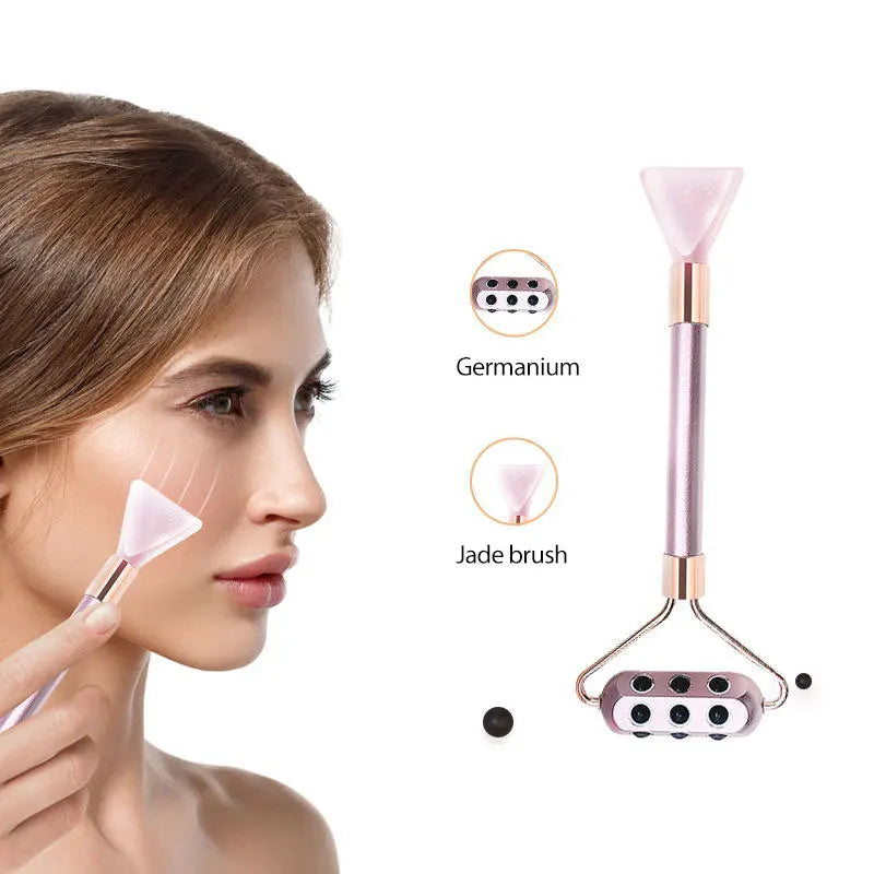 Rose Quartz Jade Roller – Anti-Aging Face Massager