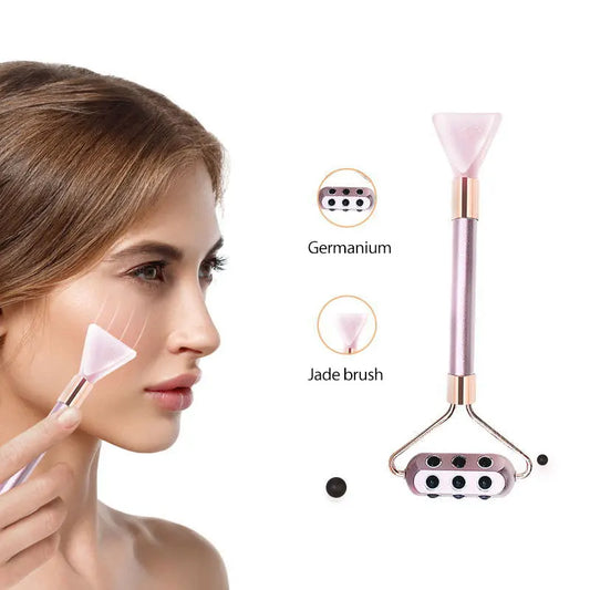 Rose Quartz Jade Roller – Anti-Aging Face Massager