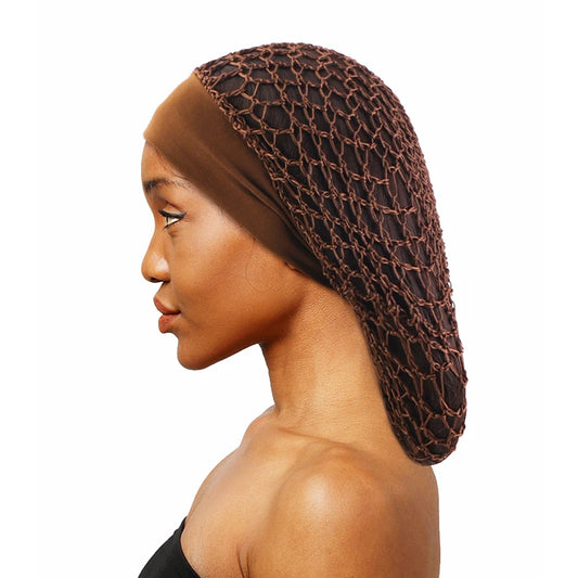 Women’s Crochet Hair Snood – Wide Band Mesh Wig Cap