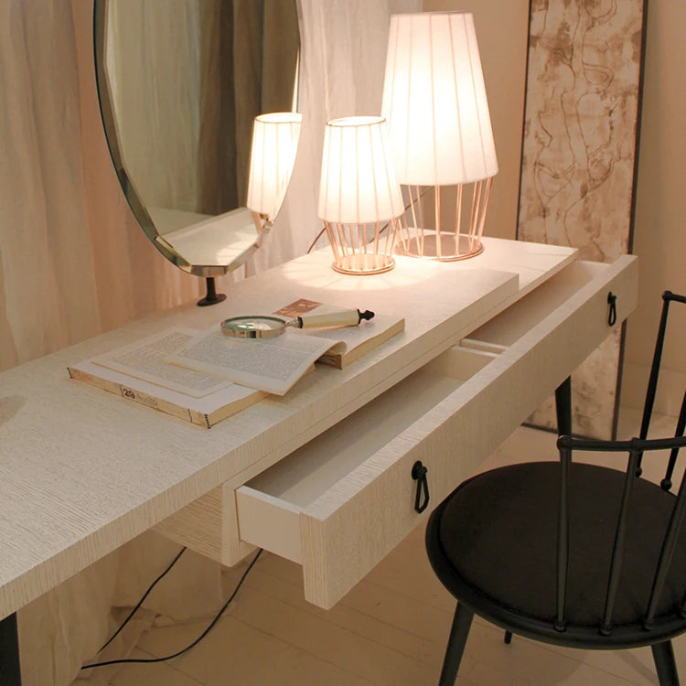 Makeup Vanity Glam Dressing Table with Led Mirror and Drawers Makeup Vanities