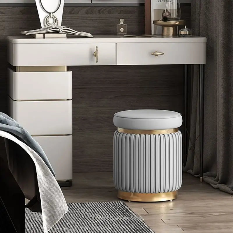 Upholstered Vanity Stool — Vanity Furniture, Bedroom Furniture | Beautifully Within