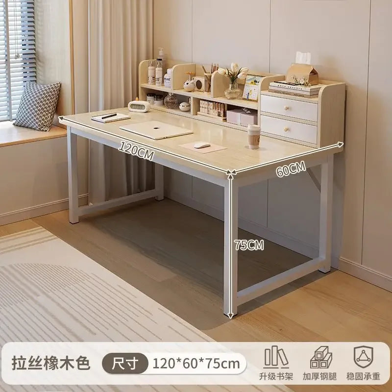 Simple Dressing Table Makeup Table with Storage Vanity Desk with Mirror and Led Lights Study Table Student Desk for Bedroom