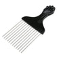 Black Fist Afro Pick Metal Wide Teeth Hair Comb For Volumizing Hair Styling Anti-static Comb Brush Detangling Comb