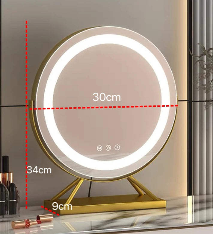 Lighted Vanity Makeup Mirror with Lights 3 Color Lighting Modes with 15X Magnification Mirror Smart Touch Control 360°Rotation