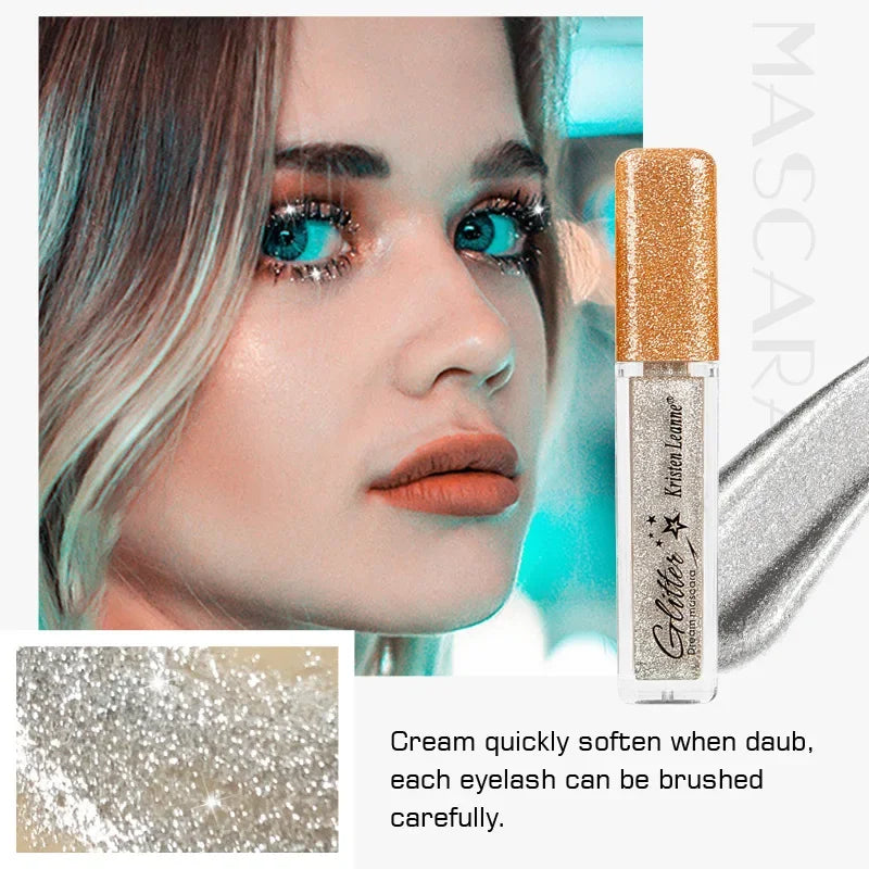 Silver Diamond Glitter Mascara – Waterproof, Curling, Fast Dry