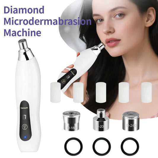 Portable Diamond Peeling Machine Microdermabrasion Facial Deep Cleaning Skin Care Device Exfoliation Vacuum Blackhead Remover