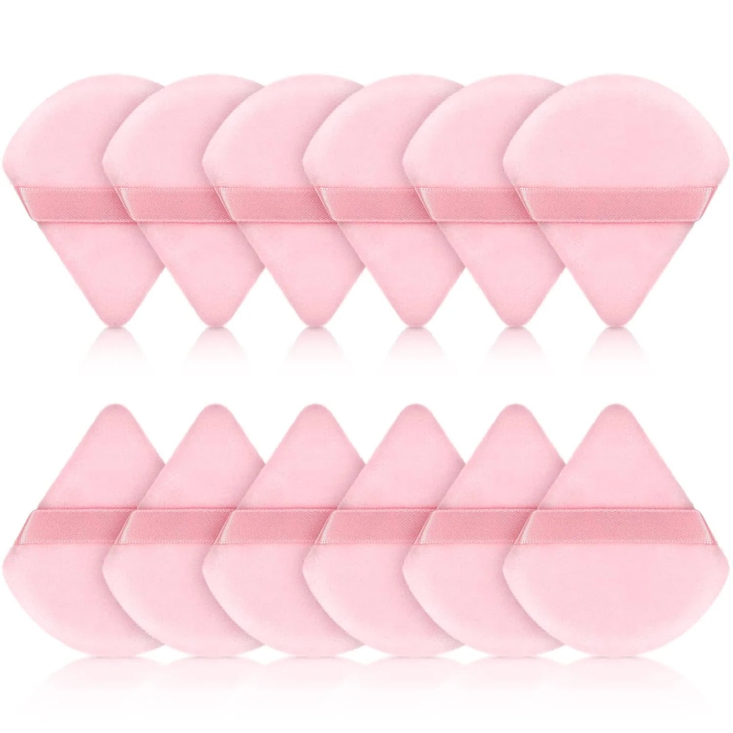 12 Pieces Powder Puff Triangle Face Makeup Cosmetic for Loose Powder Soft Body Washable Reusable Foundation Sponge Mineral Wet D