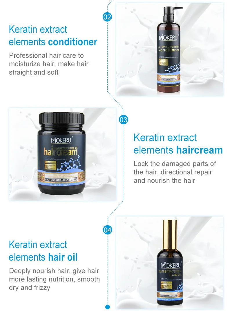Keratin Hair Mask 5 Seconds Repair Damaged Hair Quality Improve Rough Restore Soft Hair Salon Conditioner Set 1000ml Shampoo