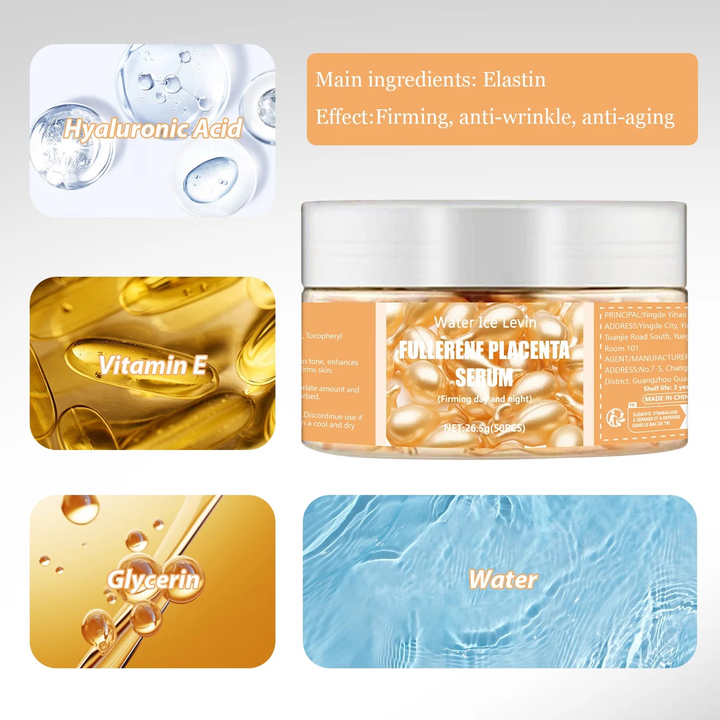 50PCS Collagen Face Serum Capsules – Anti-Wrinkle & Whitening