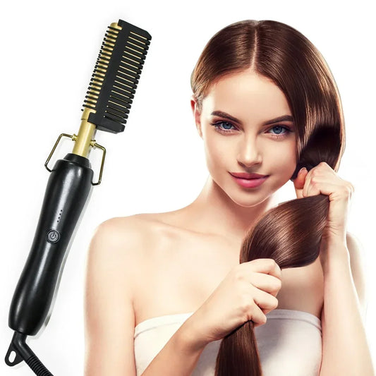 Hair Straightener Flat Iron – Styling Brush & Curling Comb