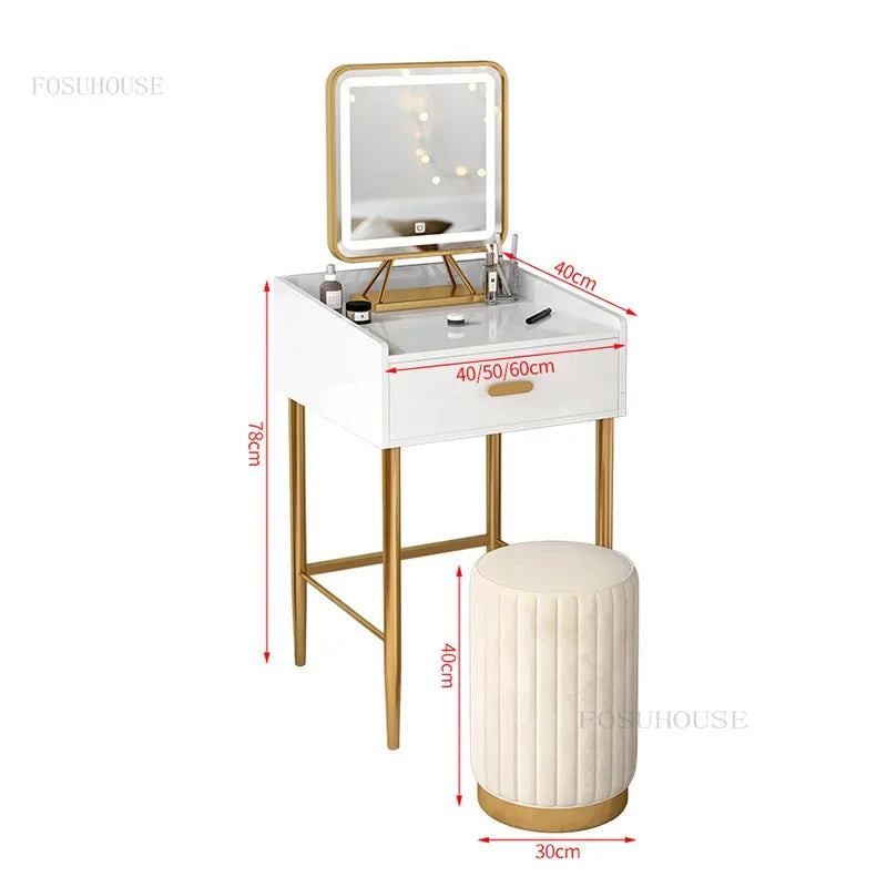 Light Luxury Small High-end Dressing Table Nordic Dressers Bedroom Furniture Modern Minimalist Creative Personality Makeup Table