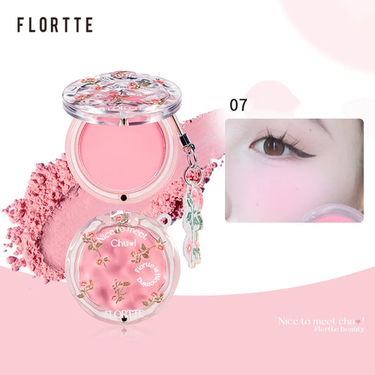 FLORTTE 4-Color Blush Palette – Matte & Cream Cheek Shades