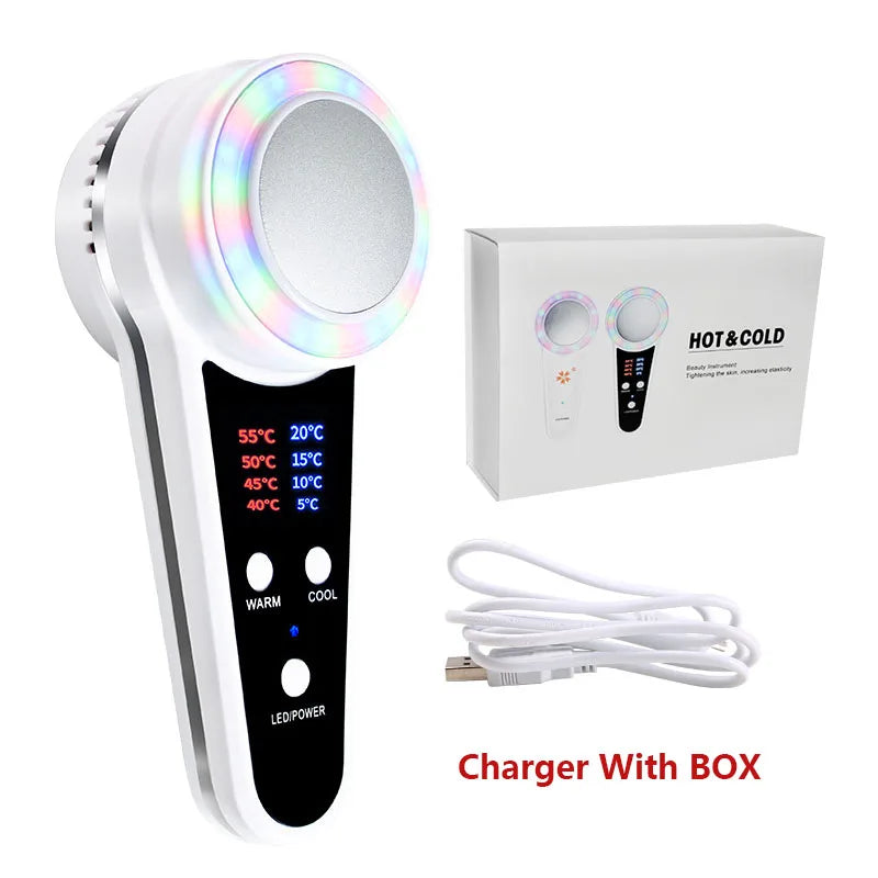 Hot Cold Facial Massager With Blue Photon For Acne Treatment And Repair