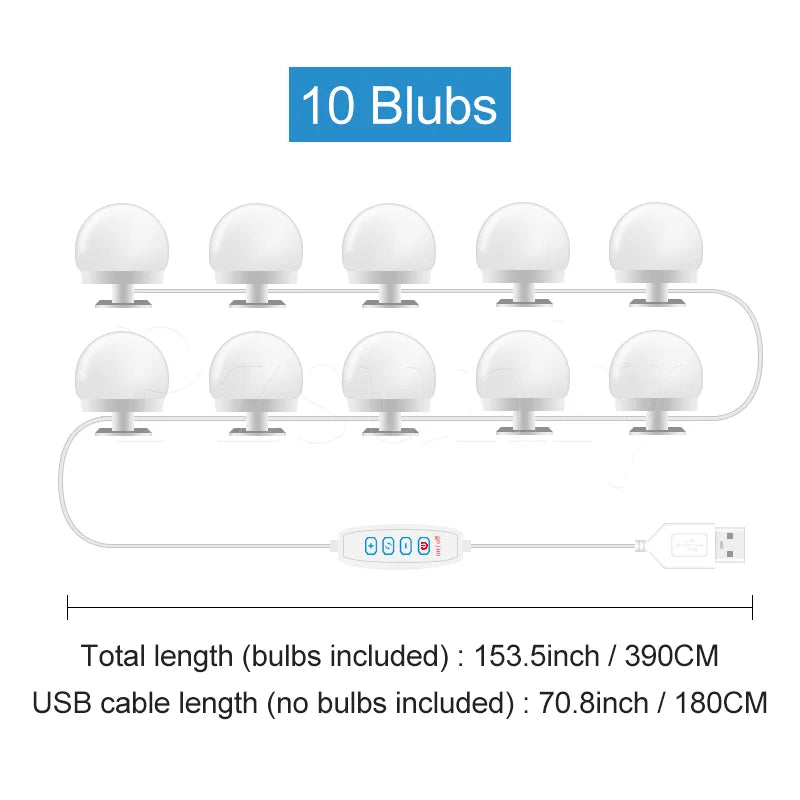 USB LED Vanity Mirror Light Kit