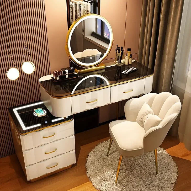 Vanity Desk with Wireless Charging & Bluetooth Speaker — Vanity Furniture, Bedroom Furniture | Beautifully Within