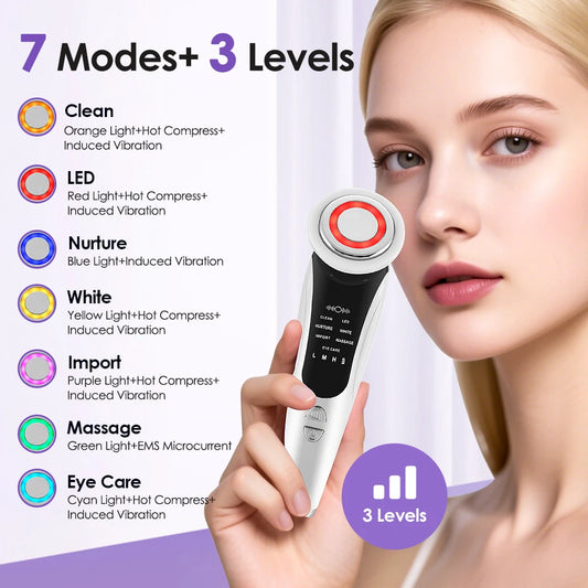Multifunctional Facial Massager EMS Facial Beauty Massage Device Face Cleaning LED Skin Rejuvenation Lifting Tighten Care