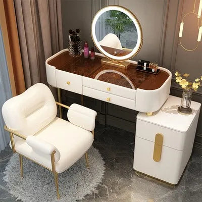 Wide Vanity Table with Storage Drawer