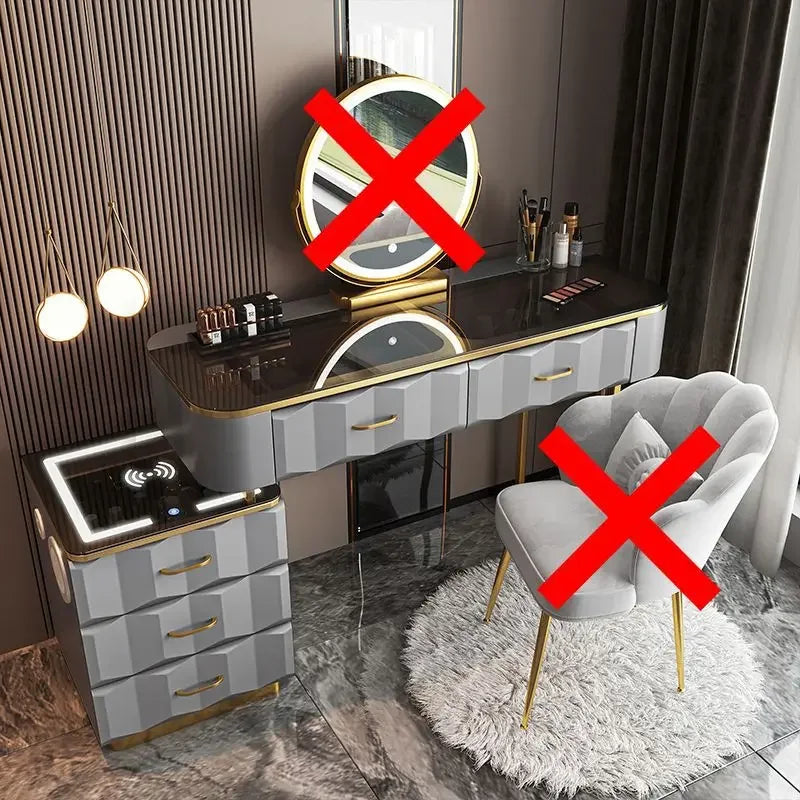Vanity Desk with Wireless Charging & Bluetooth Speaker